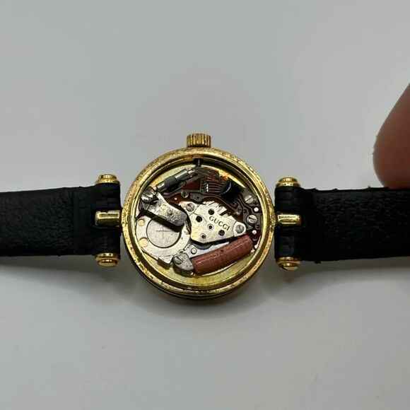 Vintage Genuine Swiss Gucci 2000L Sherry Slim Black Leather Ladies 23mm Watch - Picture 14 of 15